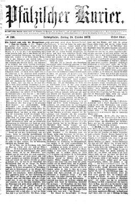 Pfälzischer Kurier Freitag 18. Oktober 1872