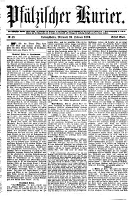 Pfälzischer Kurier Mittwoch 26. Februar 1873