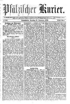 Pfälzischer Kurier Samstag 27. September 1873