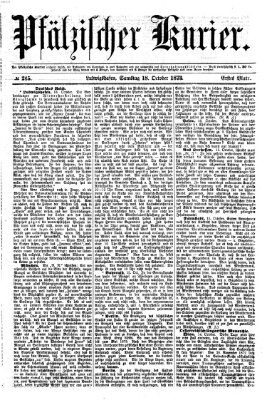 Pfälzischer Kurier Samstag 18. Oktober 1873
