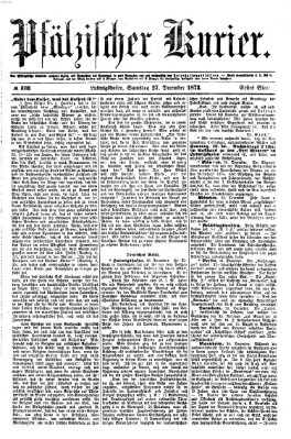 Pfälzischer Kurier Samstag 27. Dezember 1873