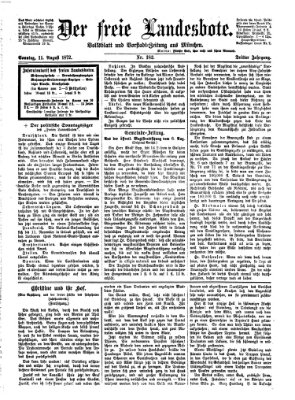 Der freie Landesbote Sonntag 11. August 1872