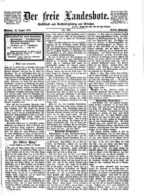 Der freie Landesbote Mittwoch 14. August 1872