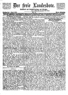 Der freie Landesbote Samstag 5. April 1873