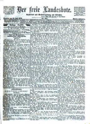 Der freie Landesbote Dienstag 22. Juli 1873