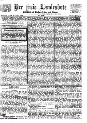 Der freie Landesbote Mittwoch 24. Dezember 1873
