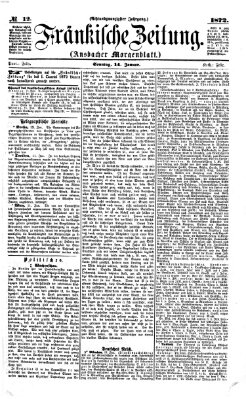 Fränkische Zeitung (Ansbacher Morgenblatt) Sonntag 14. Januar 1872