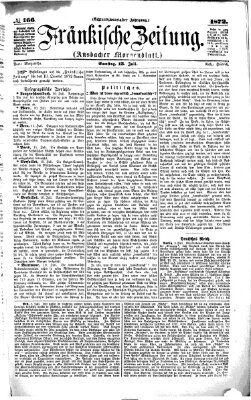 Fränkische Zeitung (Ansbacher Morgenblatt) Samstag 13. Juli 1872