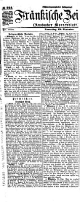Fränkische Zeitung (Ansbacher Morgenblatt) Donnerstag 19. September 1872