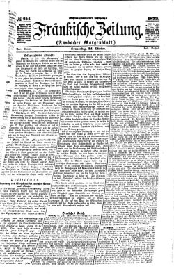 Fränkische Zeitung (Ansbacher Morgenblatt) Donnerstag 24. Oktober 1872