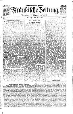 Fränkische Zeitung (Ansbacher Morgenblatt) Donnerstag 28. November 1872