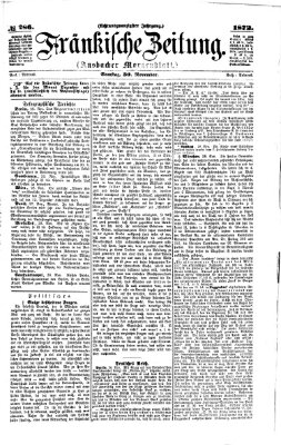 Fränkische Zeitung (Ansbacher Morgenblatt) Samstag 30. November 1872