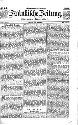 Fränkische Zeitung (Ansbacher Morgenblatt) Freitag 21. Februar 1873
