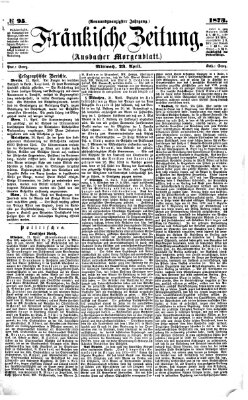 Fränkische Zeitung (Ansbacher Morgenblatt) Mittwoch 23. April 1873