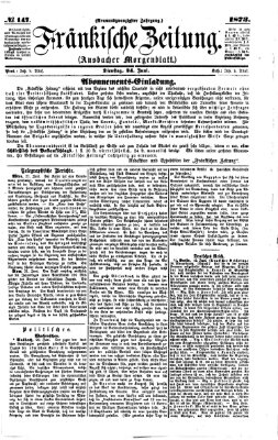 Fränkische Zeitung (Ansbacher Morgenblatt) Dienstag 24. Juni 1873