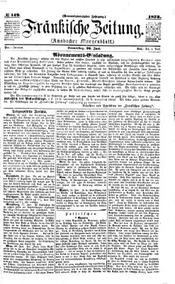 Fränkische Zeitung (Ansbacher Morgenblatt) Donnerstag 26. Juni 1873