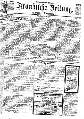 Fränkische Zeitung (Ansbacher Morgenblatt) Dienstag 12. August 1873