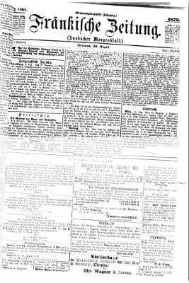 Fränkische Zeitung (Ansbacher Morgenblatt) Mittwoch 13. August 1873