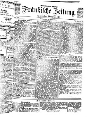 Fränkische Zeitung (Ansbacher Morgenblatt) Donnerstag 18. September 1873