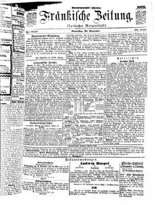 Fränkische Zeitung (Ansbacher Morgenblatt) Donnerstag 25. September 1873