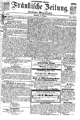 Fränkische Zeitung (Ansbacher Morgenblatt) Dienstag 7. Oktober 1873