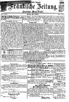 Fränkische Zeitung (Ansbacher Morgenblatt) Freitag 24. Oktober 1873
