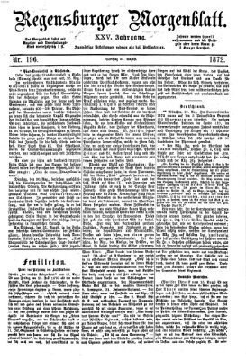Regensburger Morgenblatt Samstag 31. August 1872