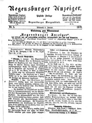 Regensburger Anzeiger Mittwoch 3. Januar 1872