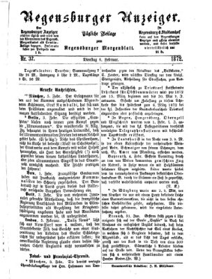Regensburger Anzeiger Dienstag 6. Februar 1872