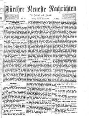 Fürther neueste Nachrichten für Stadt und Land (Fürther Abendzeitung) Freitag 12. Januar 1872