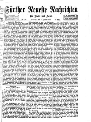Fürther neueste Nachrichten für Stadt und Land (Fürther Abendzeitung) Donnerstag 18. Januar 1872