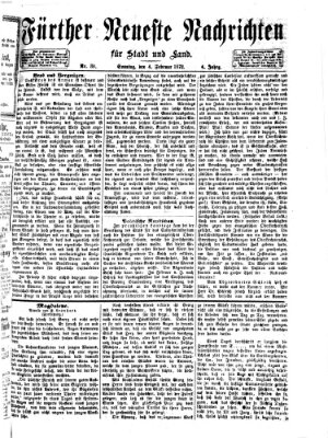 Fürther neueste Nachrichten für Stadt und Land (Fürther Abendzeitung) Sonntag 4. Februar 1872