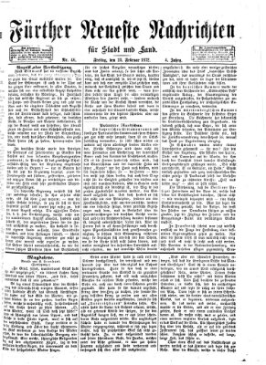 Fürther neueste Nachrichten für Stadt und Land (Fürther Abendzeitung) Freitag 23. Februar 1872