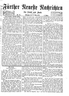 Fürther neueste Nachrichten für Stadt und Land (Fürther Abendzeitung) Mittwoch 13. März 1872
