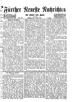 Fürther neueste Nachrichten für Stadt und Land (Fürther Abendzeitung) Samstag 8. Juni 1872