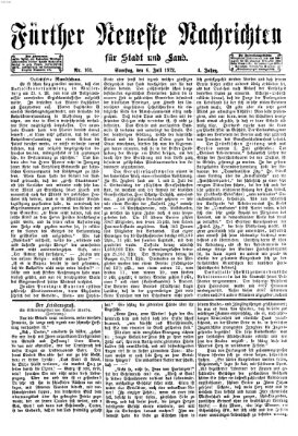Fürther neueste Nachrichten für Stadt und Land (Fürther Abendzeitung) Samstag 6. Juli 1872