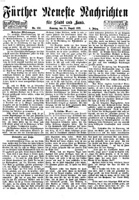 Fürther neueste Nachrichten für Stadt und Land (Fürther Abendzeitung) Sonntag 11. August 1872