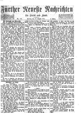 Fürther neueste Nachrichten für Stadt und Land (Fürther Abendzeitung) Freitag 16. August 1872