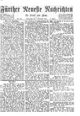 Fürther neueste Nachrichten für Stadt und Land (Fürther Abendzeitung) Donnerstag 7. November 1872
