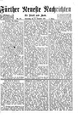 Fürther neueste Nachrichten für Stadt und Land (Fürther Abendzeitung) Donnerstag 28. November 1872