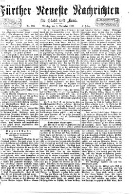 Fürther neueste Nachrichten für Stadt und Land (Fürther Abendzeitung) Dienstag 3. Dezember 1872