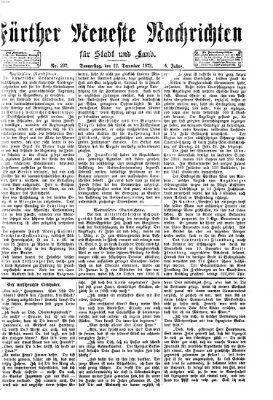 Fürther neueste Nachrichten für Stadt und Land (Fürther Abendzeitung) Donnerstag 12. Dezember 1872