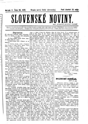 Slovenské noviny Donnerstag 23. Mai 1872