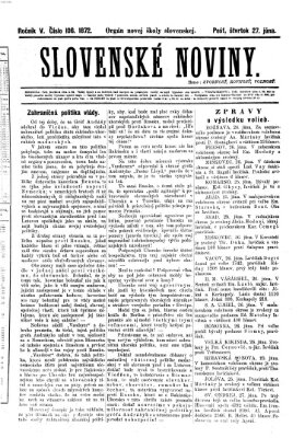 Slovenské noviny Donnerstag 27. Juni 1872