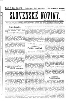 Slovenské noviny Donnerstag 12. Dezember 1872
