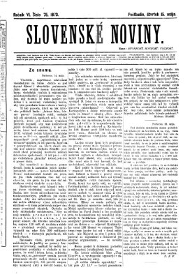 Slovenské noviny Donnerstag 15. Mai 1873