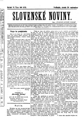 Slovenské noviny Mittwoch 24. September 1873
