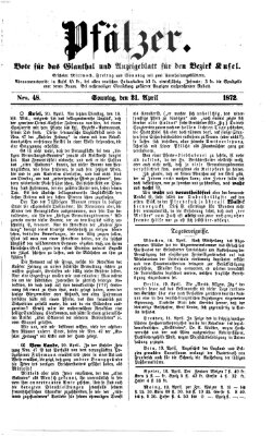 Pfälzer Sonntag 21. April 1872