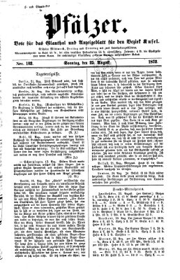 Pfälzer Sonntag 25. August 1872