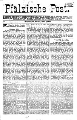 Pfälzische Post Montag 1. Januar 1872